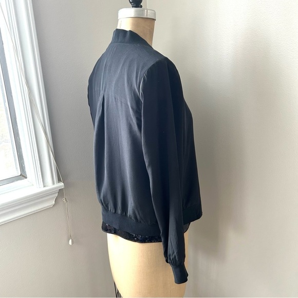 Eileen Fisher Women’s Black 100% Silk Bomber Jacket Size XS - Picture 6 of 17
